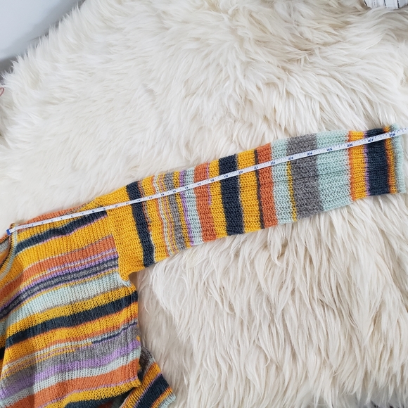 EUC Avantlook Lightweight Multicolor Stripe Oversized Sweater Drop Shoulder Sz S - Picture 11 of 12